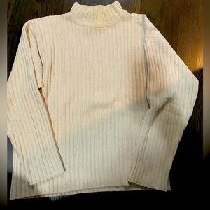 Men’s cream silk and cotton turtleneck sweater